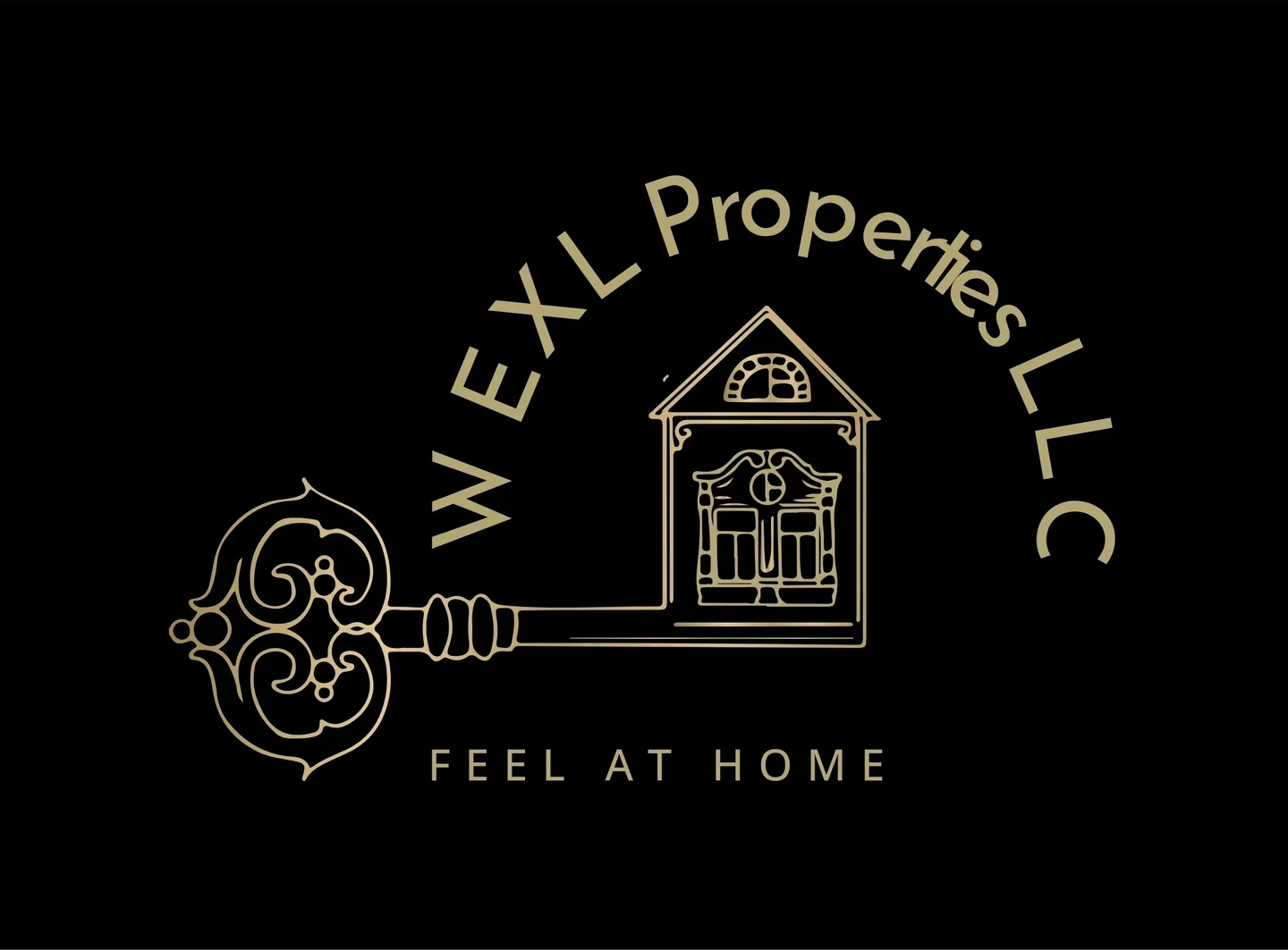 A logo of a house with a key in the center.